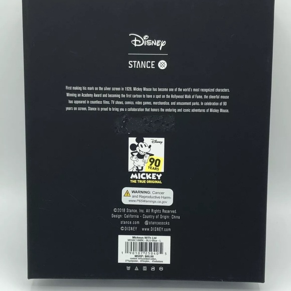 Disney Mickey Mouse Socks And Pins Stance 90th Anniversary Years Set(L) - Picture 8 of 9